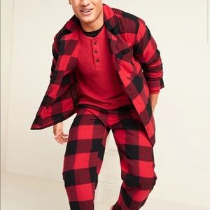 Plaid Flannel Pajama Set for Men